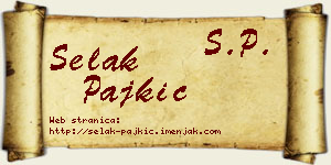 Selak Pajkić vizit kartica